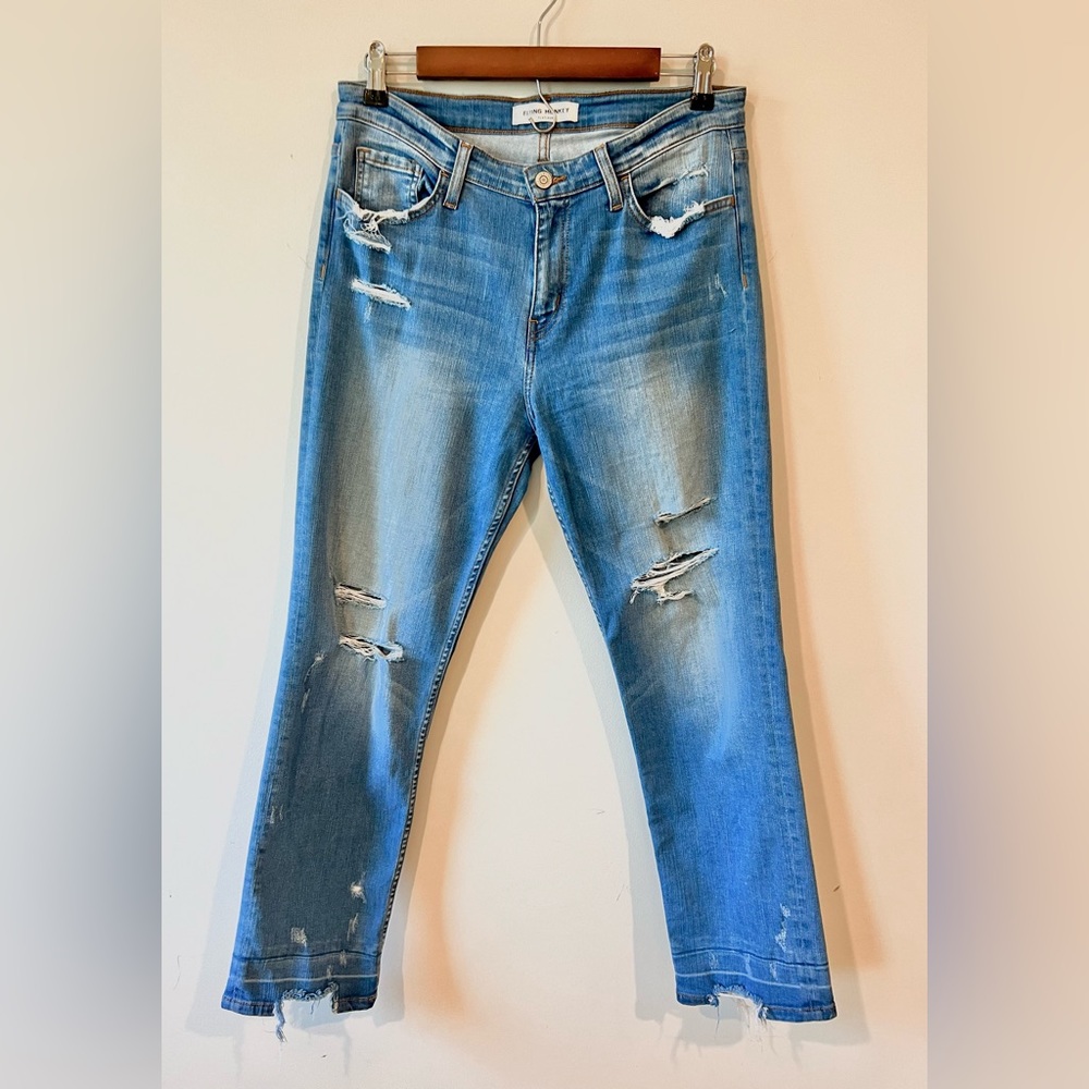 Flying Monkey Platinum Distressed Mid-Rise Jeans Size 30